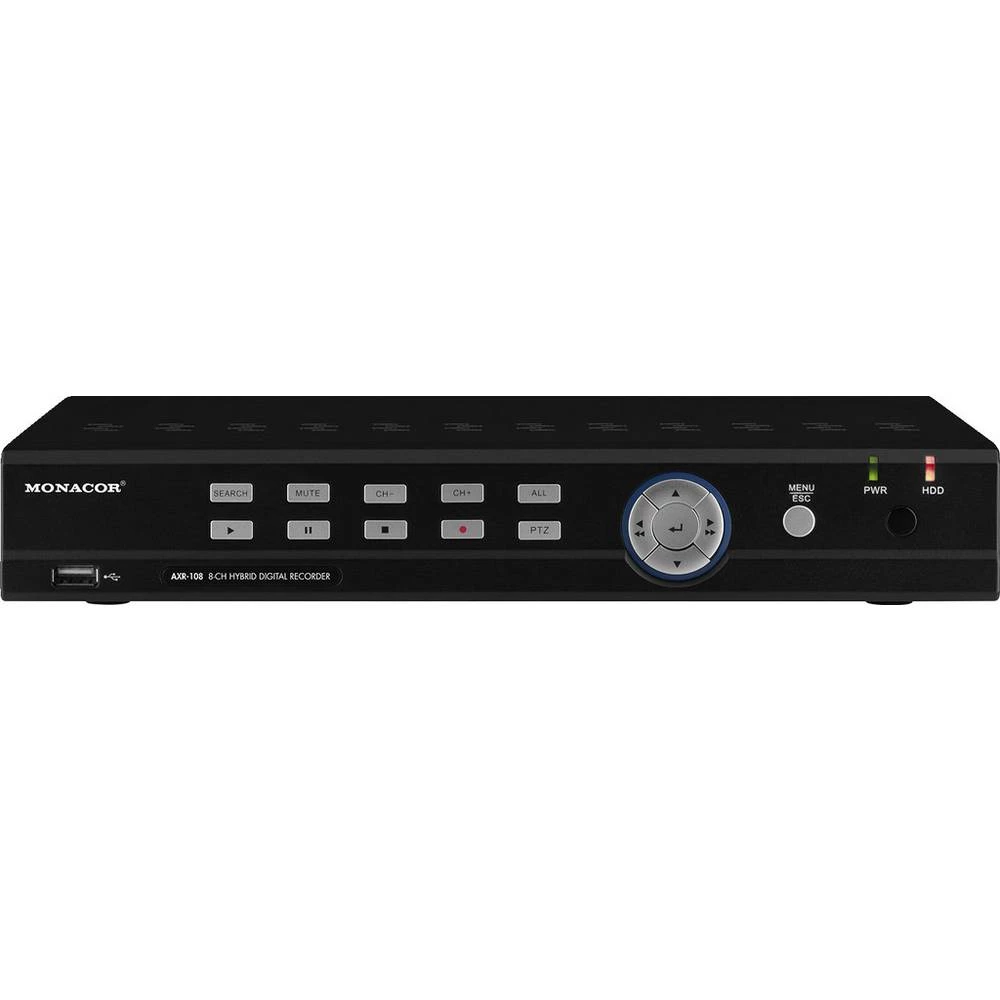 8-kanalni (AHD, Analogni, HD-TVI) HD-SDI digitalni snimač Monacor AXR-108 slika