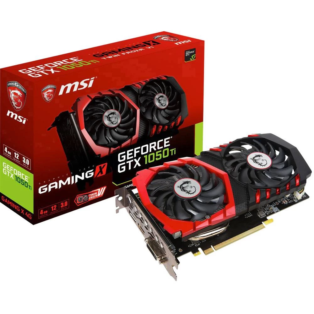 Grafička kartica MSI Gaming Nvidia GeForce GTX1050 Ti Gaming X 4 GB GDDR5X-RAM PCIe x16 HDMI&trade;, DVI, DisplayPort slika