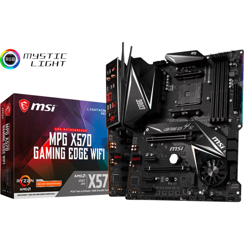 Matična ploča MSI Gaming MPG X570 Gaming Edge WiFi Baza AMD AM4 Faktor oblika ATX Set čipova matične ploče AMD&reg; X570 slika