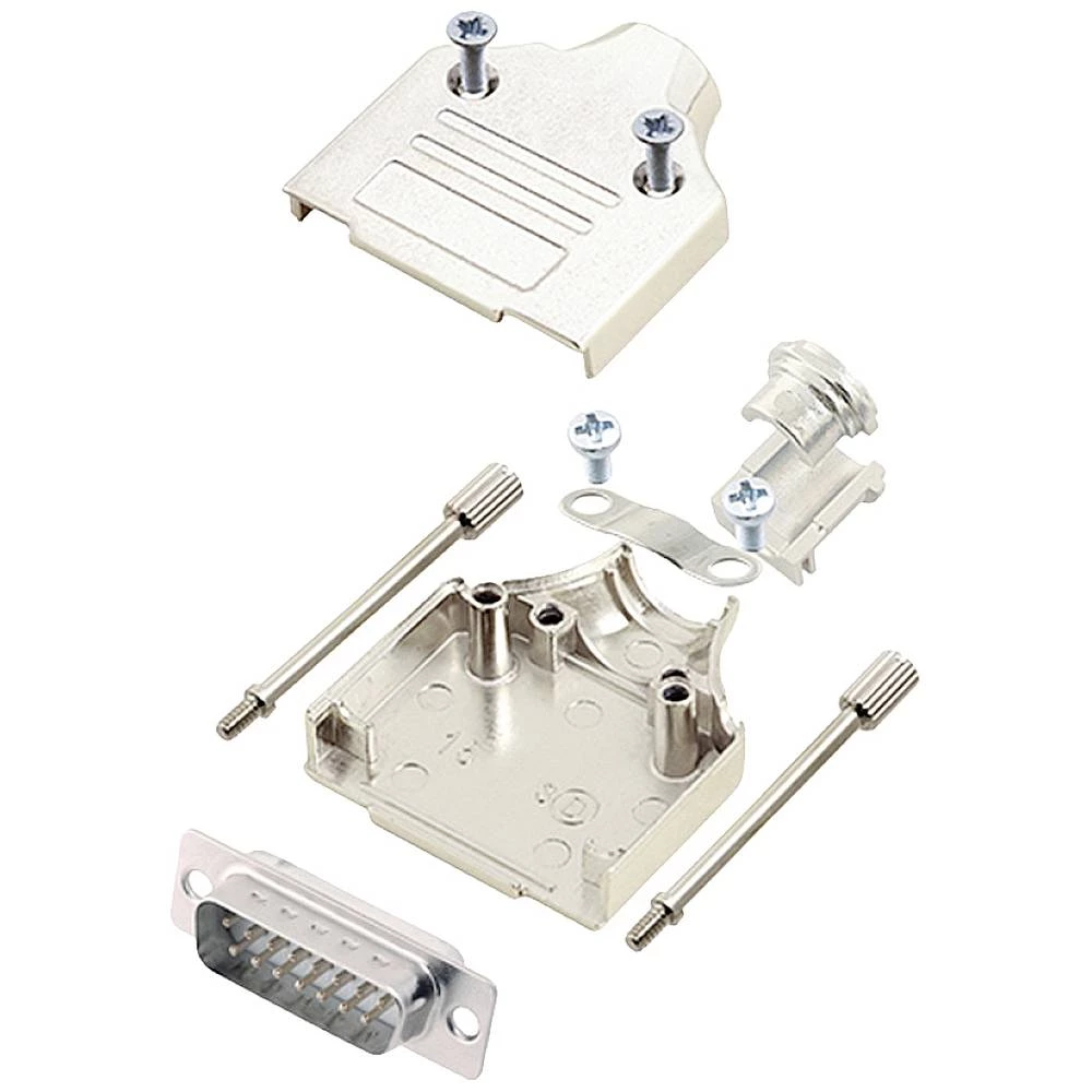 Komplet D-SUB pinskih konektora 180 ° Broj polova: 15 Lemni kup encitech MHDM-15-DBP-W-K 1 ST slika