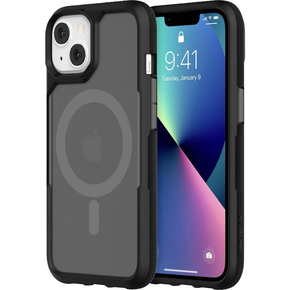 Griffin Survivor Endurance MagSafe Case stražnji poklopac za mobilni telefon Apple IPhone 13 crna, siva slika