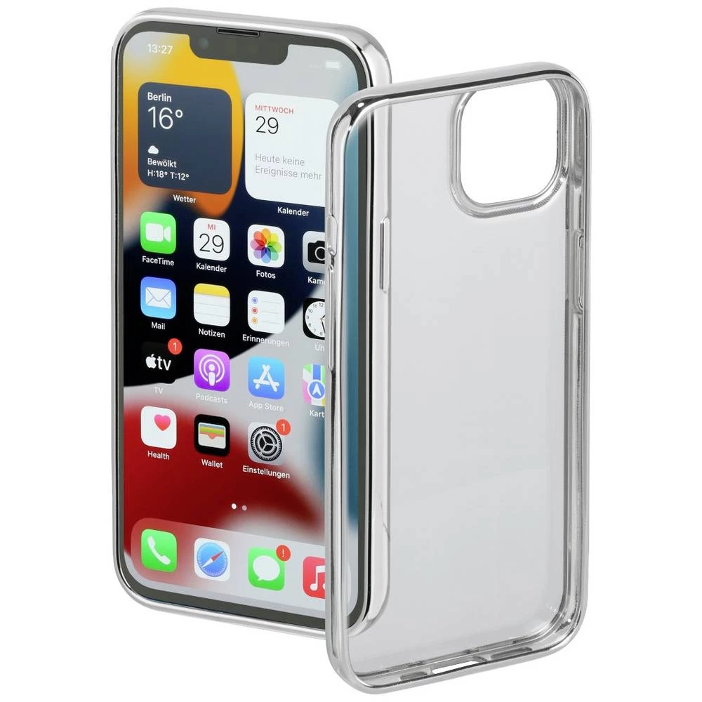 Hama Clear&Chrome stražnji poklopac za mobilni telefon Apple iPhone 13 srebrna (prozirna) slika