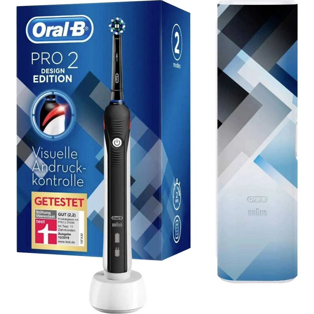 Oral-B Pro2 2500 Design Edition električna četkica za zube rotirajuća/oscilirajuća/pulsirajuća crna, bijela slika