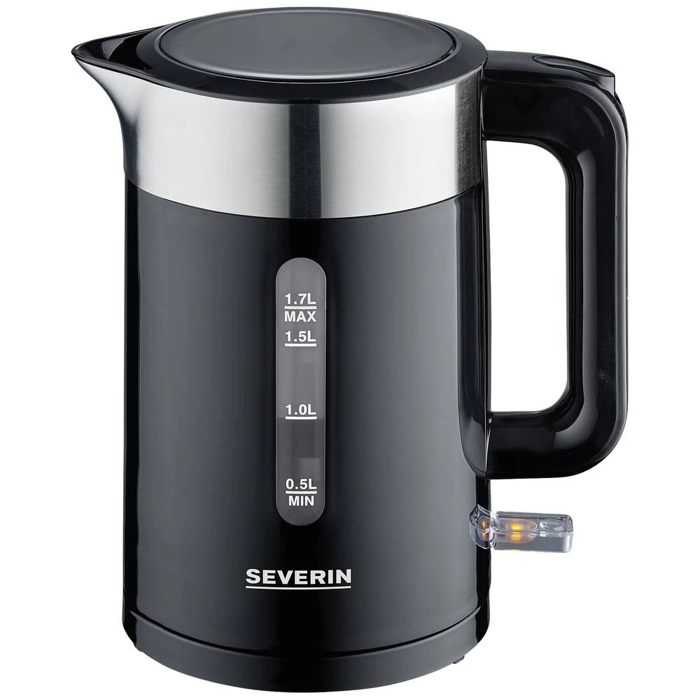 Severin WK 9265 kuhalo za vodu bezžičan, zaštita od pregrijavanja plemeniti čelik (brušeni), crna slika