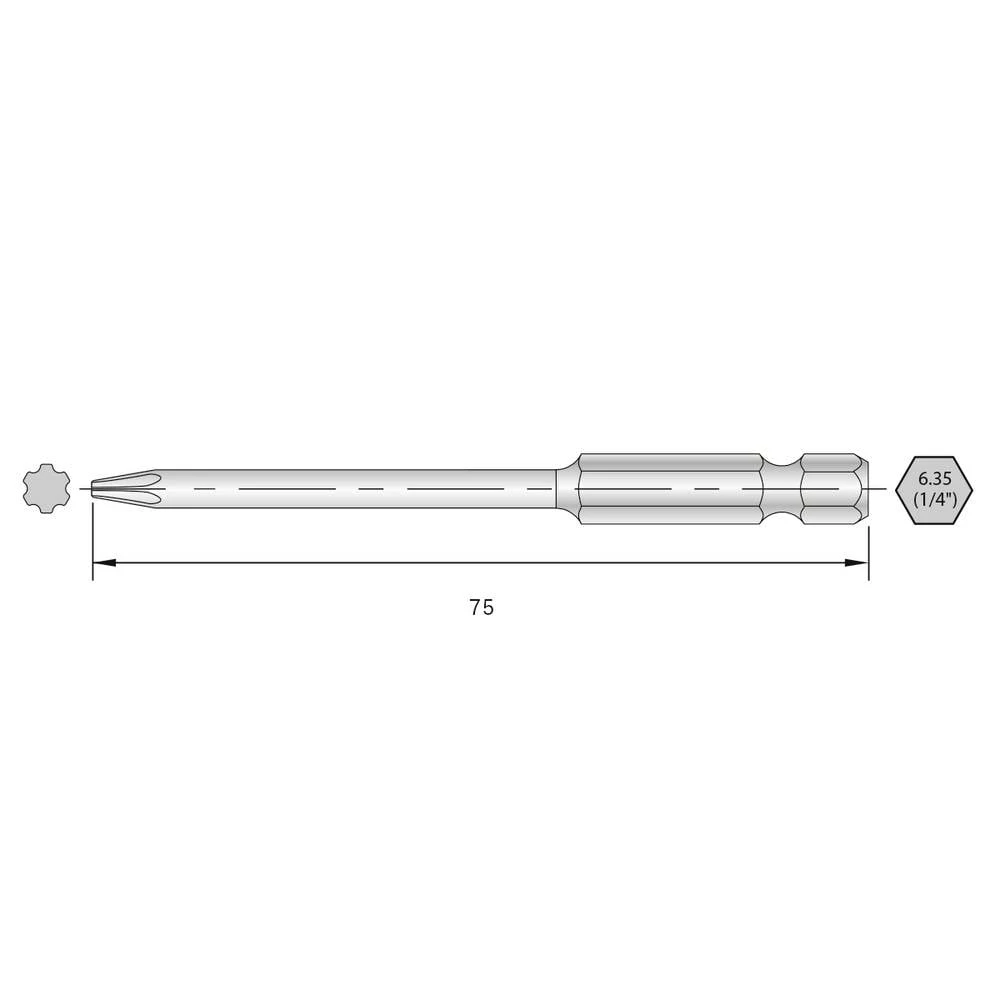 Bernstein Tools for Electronics 6-IP25-75 Torx bit HRC čelik visoko legirani E 6.3 6 kom. slika