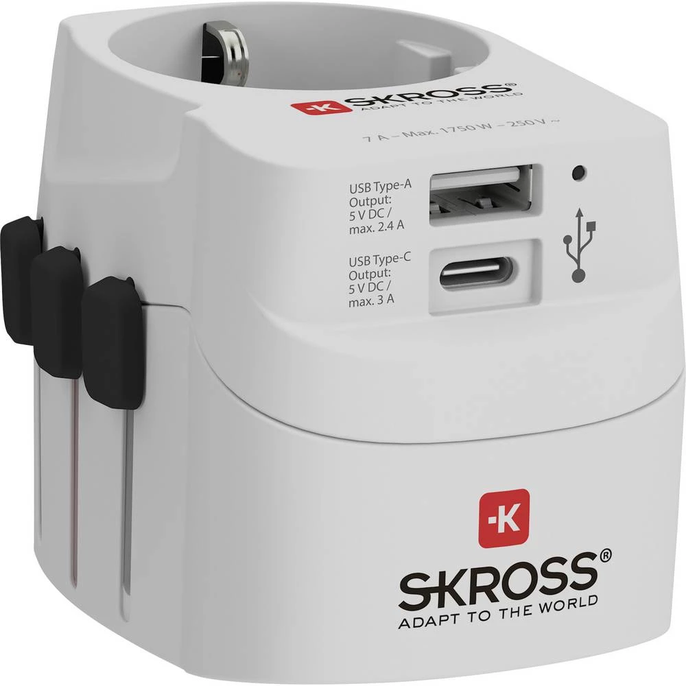 Skross 1302462 putni utikač PRO Light USB (AC) slika