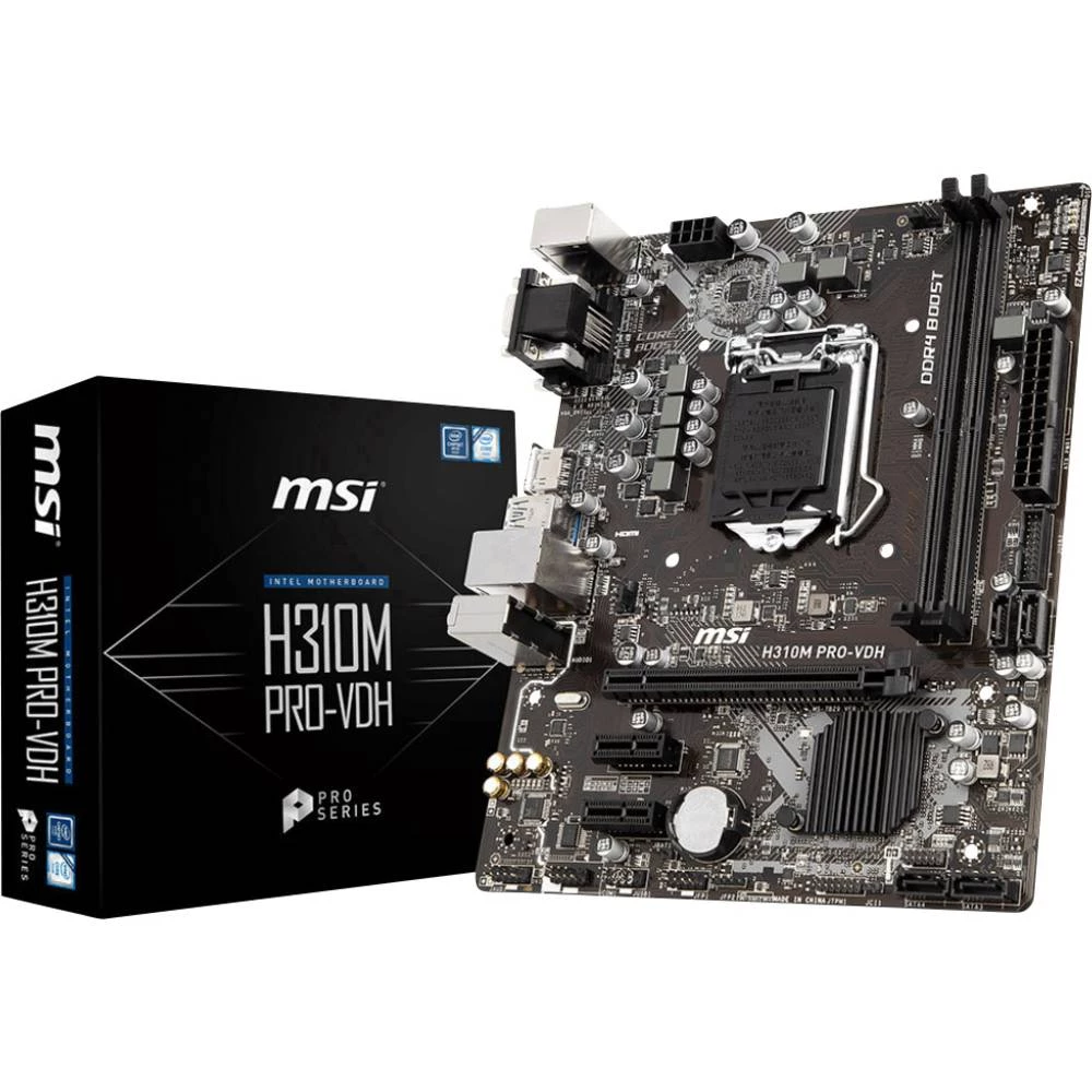 Matična ploča MSI H310M PRO-VDH Baza Intel&reg; 1151v2 Faktor oblika Micro-ATX Set čipova matične ploče Intel&reg; H310 slika