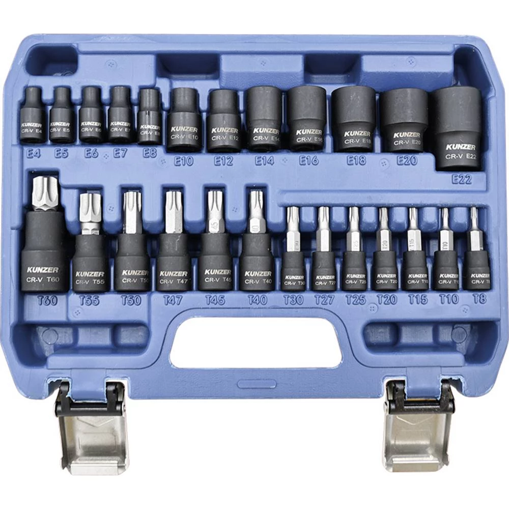 Set bitova TX profil s pogonom 1/2&quot,, 3/8&quot,, 1/4&quot,. Kunzer TX-Profil 7BST25 bit komplet slika
