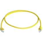 LAN (RJ45) Mreža Priključni kabel CAT 6A S/FTP 7.5 m Žuta Vatrostalan, sa zaštitom za nosić, Dvostruko zaštićen, dvostruko zašti