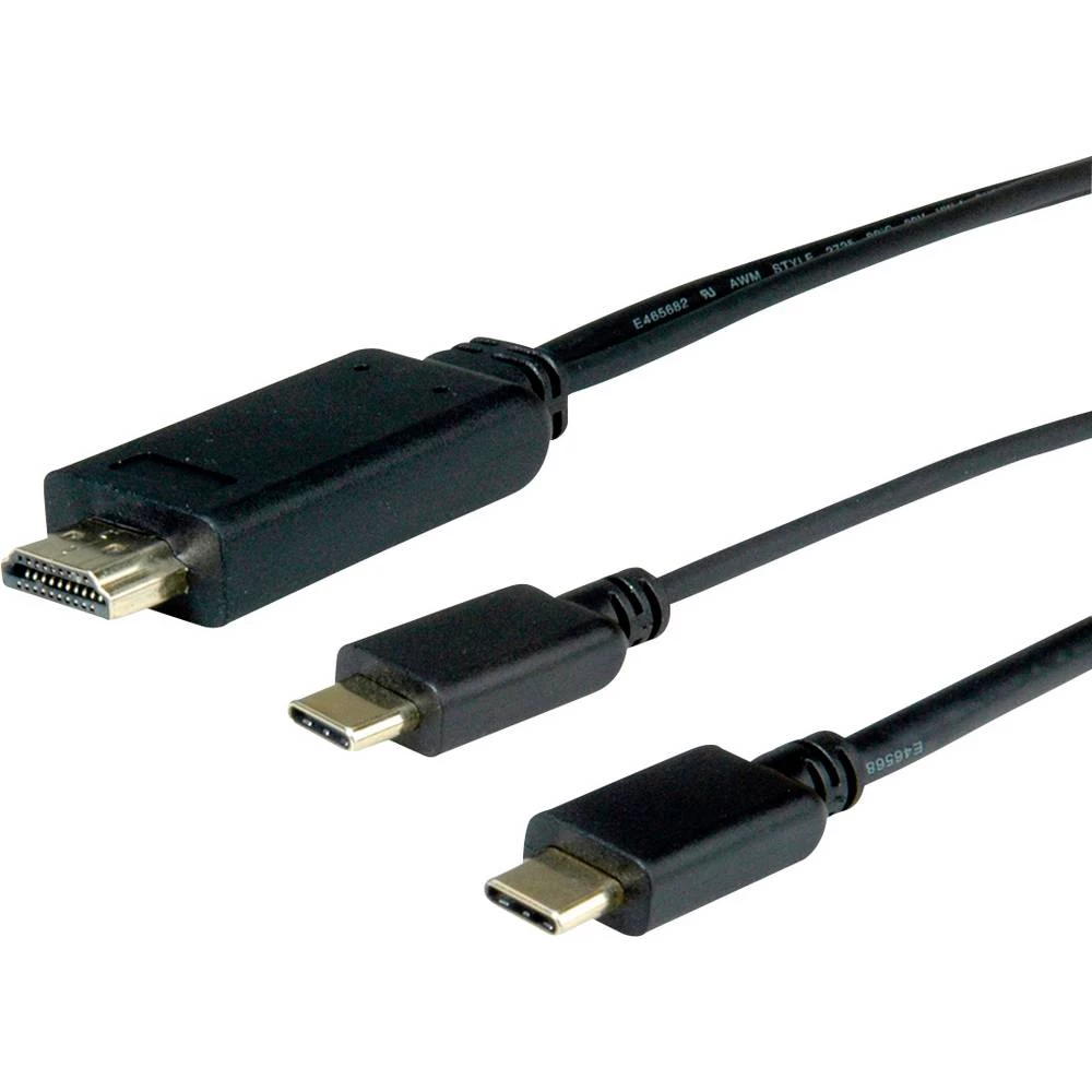 Roline USB-C / HDMI priključni kabel 2.00 m 11.04.5953 crna [2x muški konektor USB-C™ - 1x muški konektor HDMI] slika