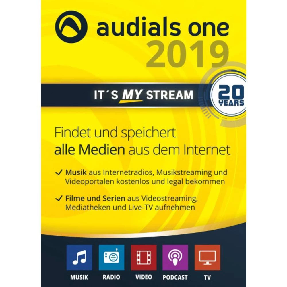 Audials One 2019 Puna verzija 1 licenca Windows Softver za glazbu, Softver za snimanje slika