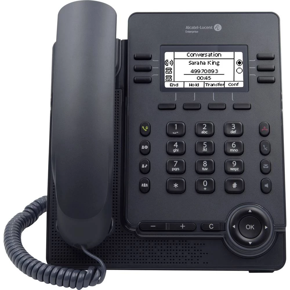 Alcatel-Lucent Enterprise M3 Myriad SIP telefon s kabelom, voip poe, responder, handsfree LC zaslon crna slika