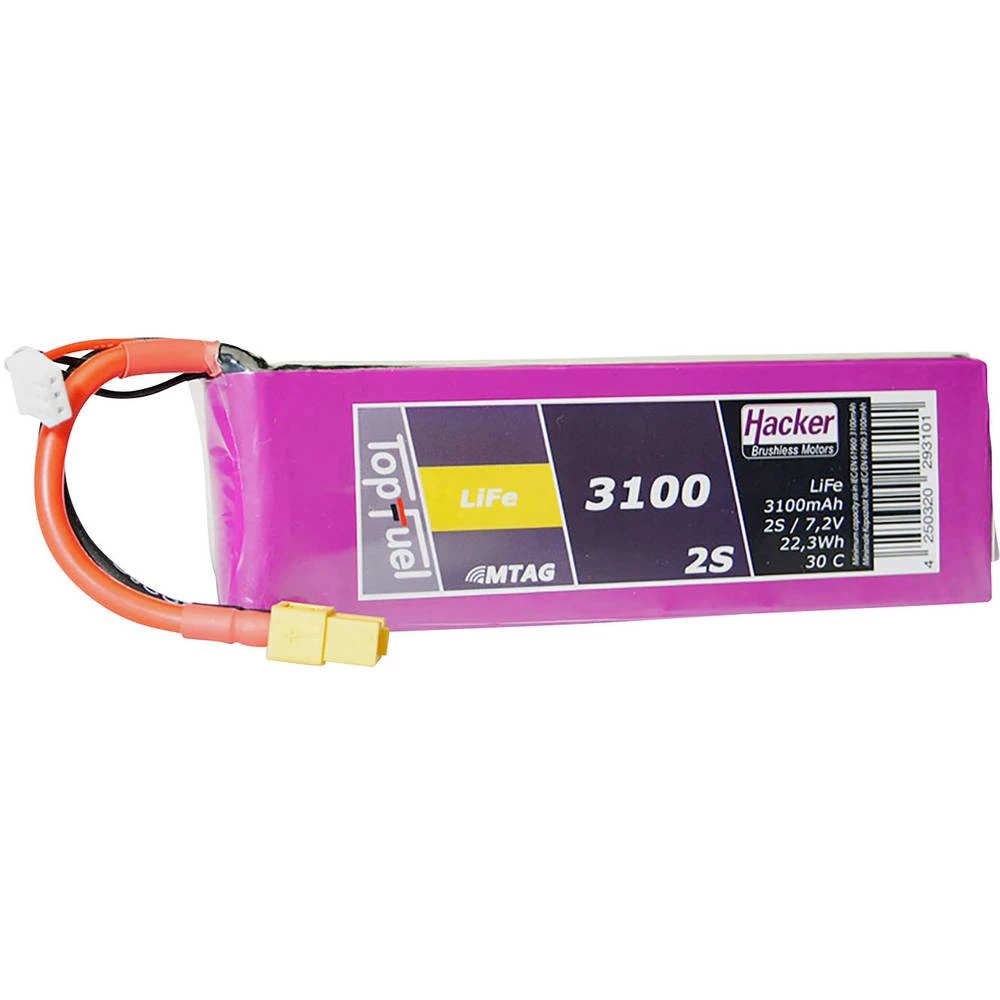 LiFe akumulatorski paket za modele 6.6 V 3100 mAh Broj ćelija: 2 30 C Hacker Softcase XT60 slika