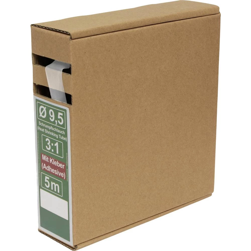 Quadrios 25CA502 skupljajuća cijev s ljepilomi prozirna 9.5 mm 3.2 mm Stopa skupljanja:3:1 5 m slika