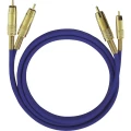 Oehlbach Cinch Audio Priključni kabel [2x Muški cinch konektor - 2x Muški cinch konektor] 1 m Plava boja pozlaćeni kontakti slika