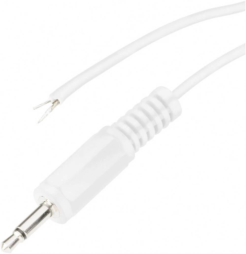 Jack utični konektor 2.5 mm Ravni muški konektor Broj polova: 3 Stereo Bijela TRU COMPONENTS 1 ST slika