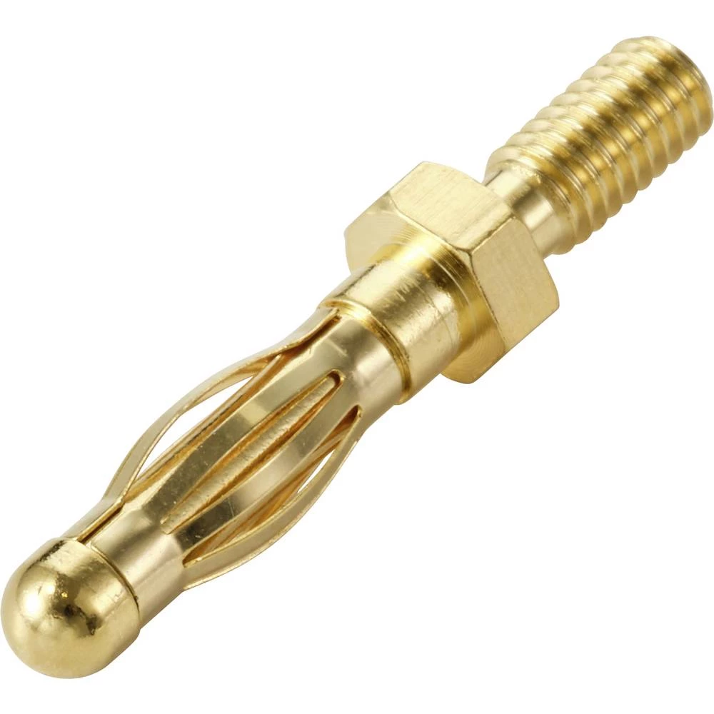 TRU COMPONENTS MP-50 lamelni utikač konektor, ravni Zatik-Ø: 4 mm zlatnožuta 1 kom. Bulk slika