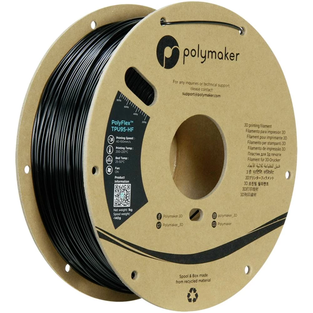 Polymaker PD03001 TPU95-HF 3D pisač filament TPU, fleksibilni filament fleksibilan, UV otporan, filament velike brzine 1 slika