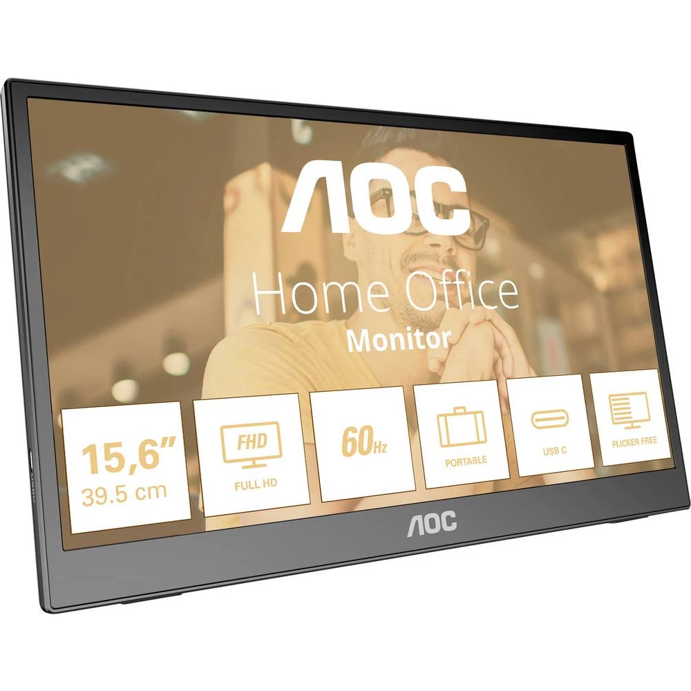 AOC 16T3EA LCD zaslon Energetska učinkovitost 2021 C (A - G) 39.6 cm (15.6 palac) 1920 x 1080 piksel 16:9 4 ms IPS LCD slika
