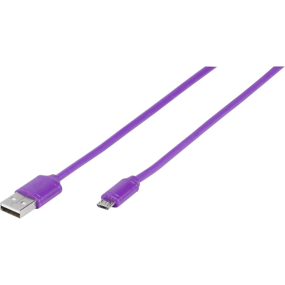 Vivanco USB kabel USB 2.0 USB-A utikač, USB-Micro-B utikač 1.00 m ljubičasta okrugli slika