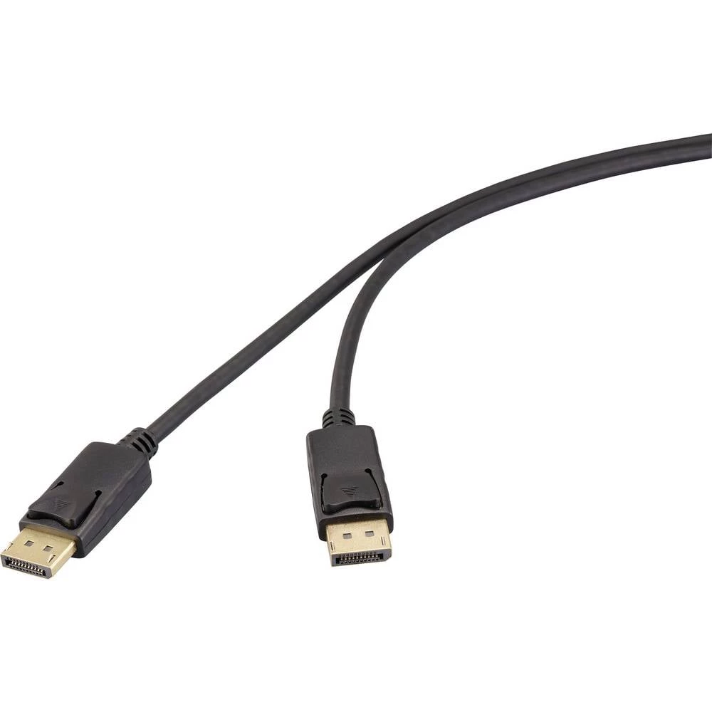Renkforce DisplayPort priključni kabel DisplayPort utikač, DisplayPort utikač 2.00 m crna RF-6830474 4K UHD DisplayPort slika