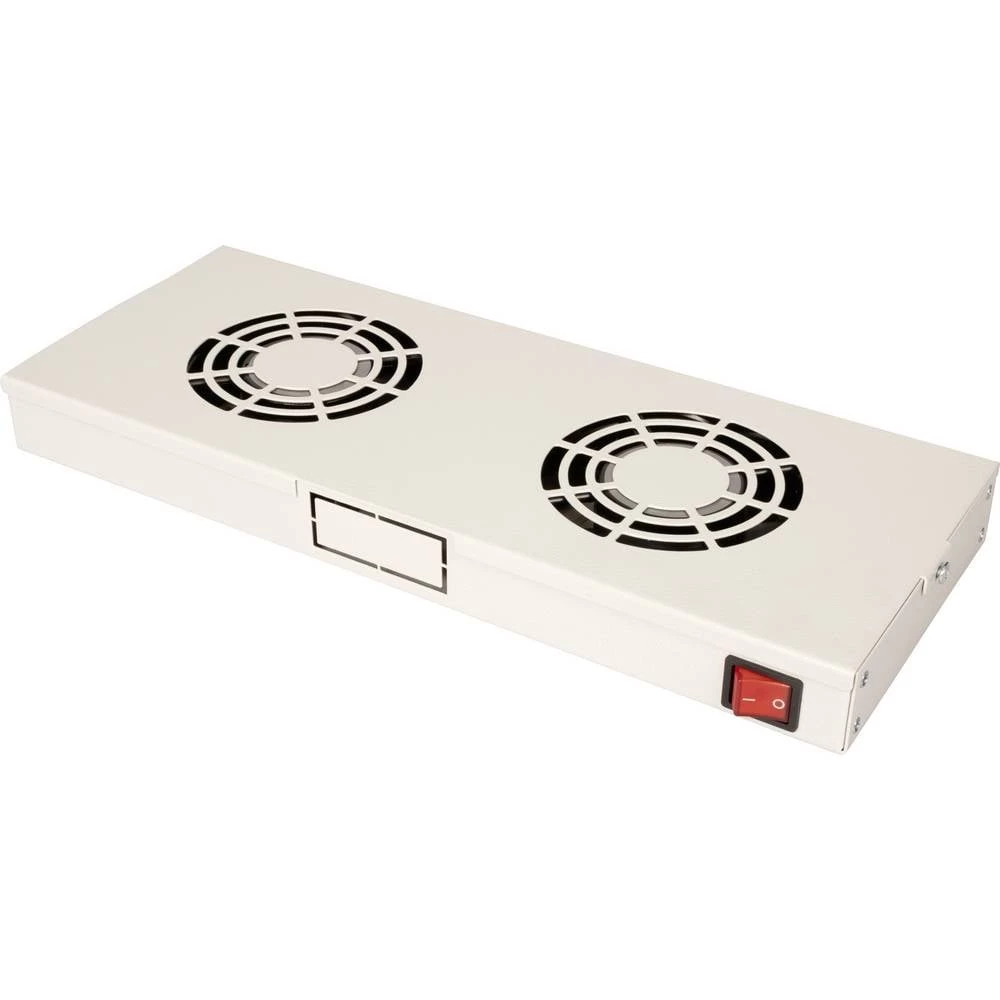 Roline 26.21.0303 19 palac 2 x ugradbeni ventilator za mrežni ormar  1 U  s prekidačem  siva slika