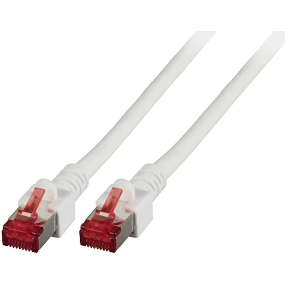 LAN (RJ45) Mreža Priključni kabel CAT 6 S/FTP 1.5 m Bijela Vatrostalan, Bez halogena, sa zaštitom za nosić, pozlaćeni kontakti E slika