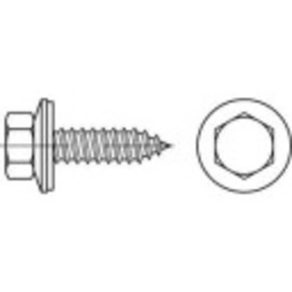 TOOLCRAFT 1069998 fasadni vijak 6.5 mm 115 mm vanjski šesterokutni 88176 nehrđajući čelik A2 100 St. slika