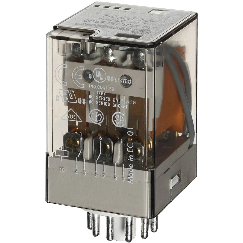 Finder 60.13.8.024.0040 Utični relej 24 V/AC 10 A 3 prebacivanje 10 ST slika