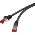 Renkforce RF-4979742 RJ45 mrežni kabel, Patch kabel cat 6 S/FTP 3.00 m crna sa zaštitom za nosić, pozlaćeni kontakti, va slika