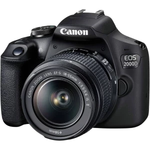 Digitalni SLR fotoaparat Canon EOS-2000D Uklj. EF-S 18-55 mm IS II 24.1 MPix Crna Optičko tražilo, S ugrađenom bljeskalicom, WiF slika