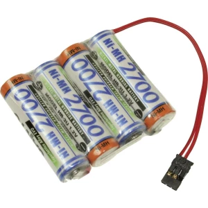 Aku-pack 4x Mignon (AA) Kabel, Utikač NiMH Panasonic Reihe F1x4 Graupner 4.8 V 2700 mAh slika