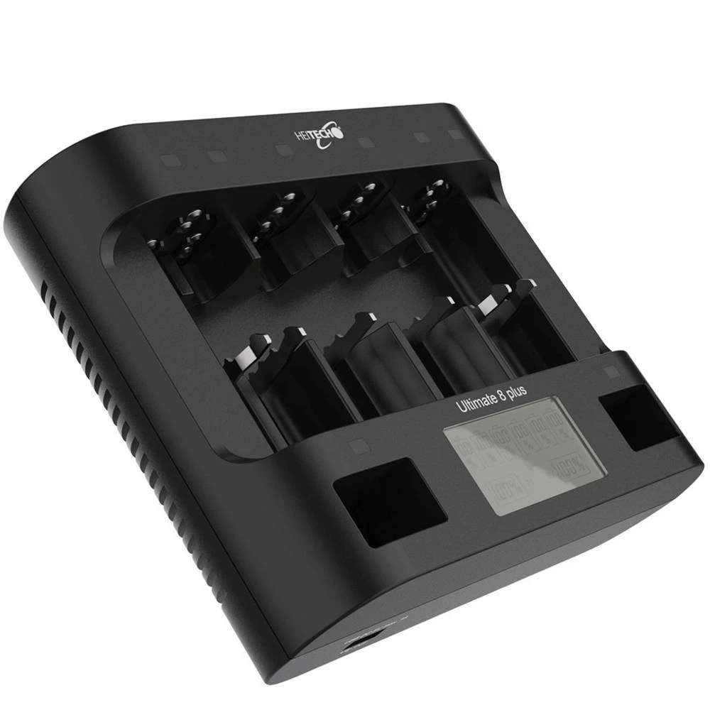 Heitech Ultimate 8 Nikalj-metal-hidridni 9 V Block, Baby (C), Micro (AAA), Mignon (AA), Mono (D) Punjač okruglih stanica slika