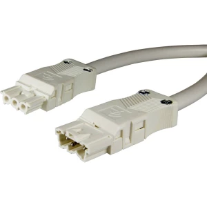 Adels-Contact 14875310 mrežni priključni kabel mrežni adapter - mrežni konektor Ukupan broj polova: 2 + PE bijela 1.00 m 75 St. slika
