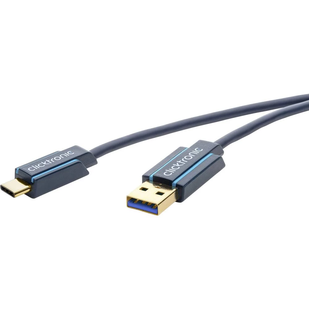 clicktronic USB 3.0 Priključni kabel [1x Muški konektor USB 3.0 tipa A - 1x Muški konektor USB-C&trade;] 2 m slika