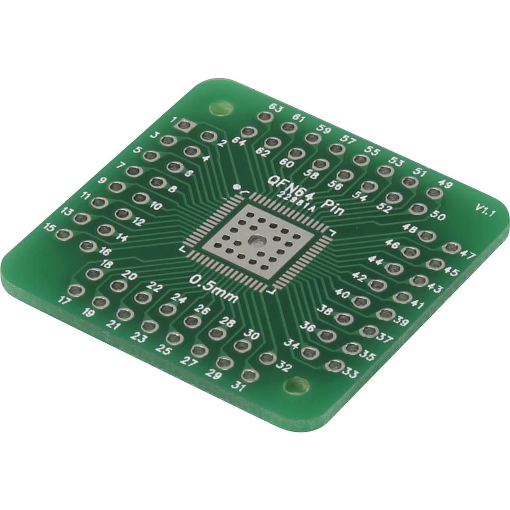 Conrad Components QFN56P-QFN 64P Eksperimentalna ploča Epoksid (D x Š) 33 mm x 33 mm 35 &micro;m Raster 2.54 mm Sadržaj 1 ST slika