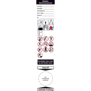 SafetyMarking 30.C5110 osnovna značka Für Stehleitern bijela samoljepljiva folija (D x Š) 200 mm x 40 mm 4 St. slika
