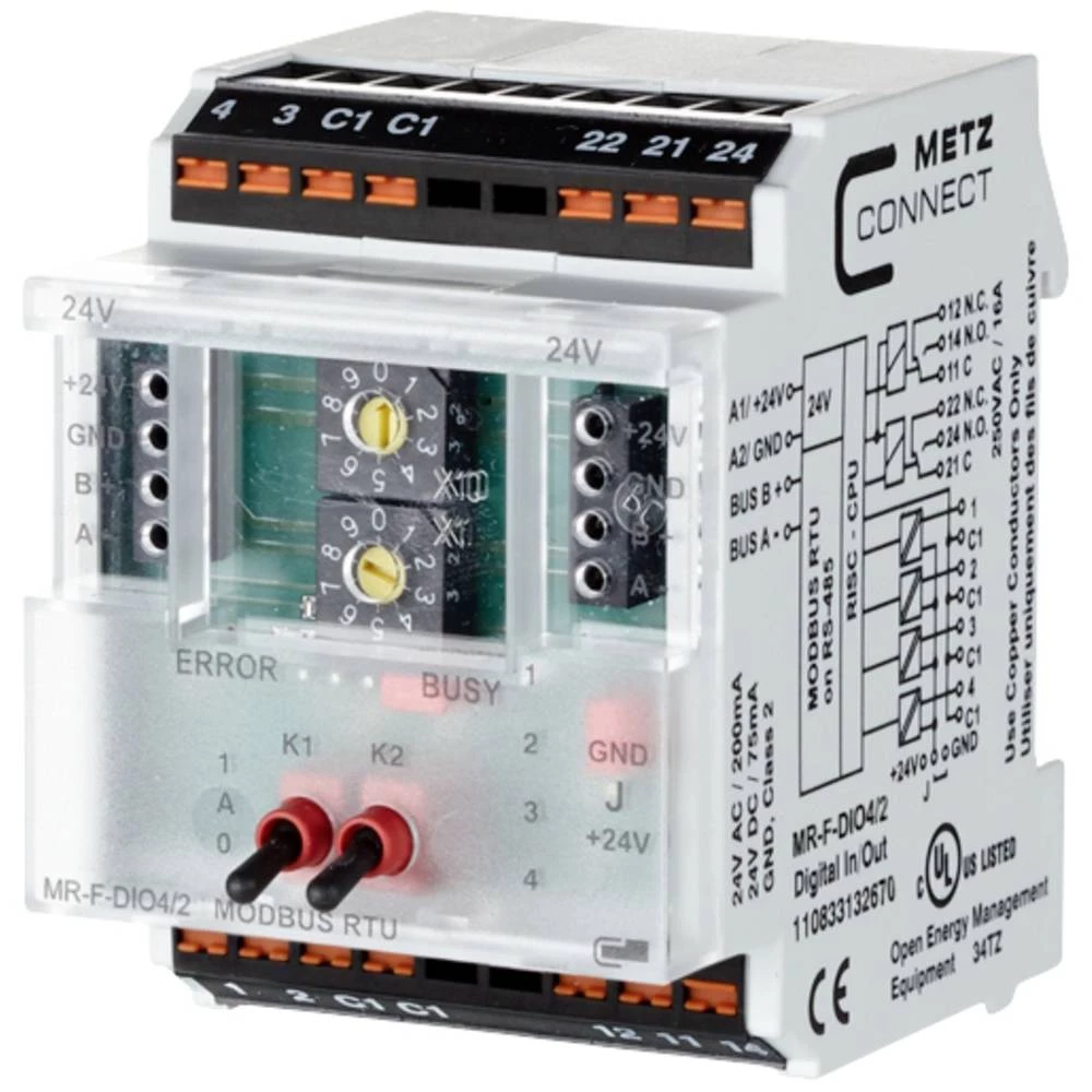 Metz Connect MR-F-DIO4/2 Modbus RTU #####Modbus-Modul 24 V/AC, 24 V/DC 200 mA Broj izlaza:2 x Content 1 St slika