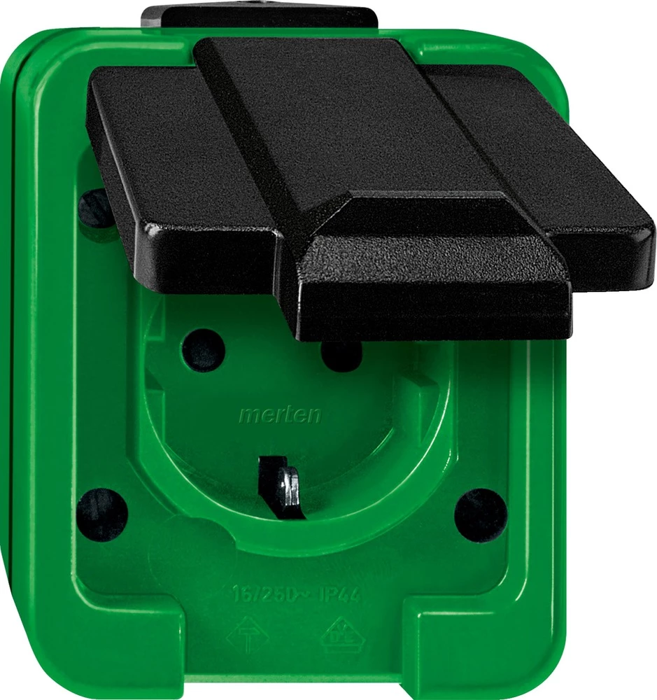 Ugradbena utičnica IP44 Zelena Merten 279377 slika