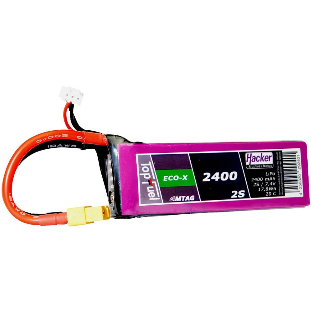 LiPo akumulatorski paket za modele 7.4 V 2400 mAh Broj ćelija: 2 20 C Hacker Softcase XT60 slika