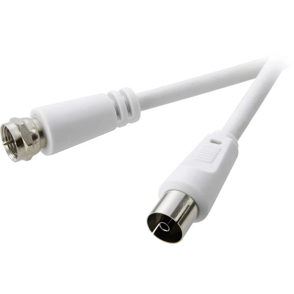 SAT, Antenski priključni kabel [1x F-utikač - 1x antenski utikač 75 ] 3 m 75 dB bijeli SpeaKa Professional slika