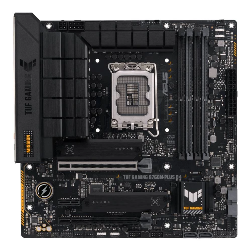 ASUS TUF GAMING B760M-PLUS D4, Intel, LGA 1700, Intel® Celeron®, Intel® Core™ i3, Intel® Core™ i5, Intel® Core™ i7, Intel® Core™ i9,..., LGA 1700, DDR4 - SDRAM, 128 GB Asus TUF GAMING B760M-PLUS D4... slika