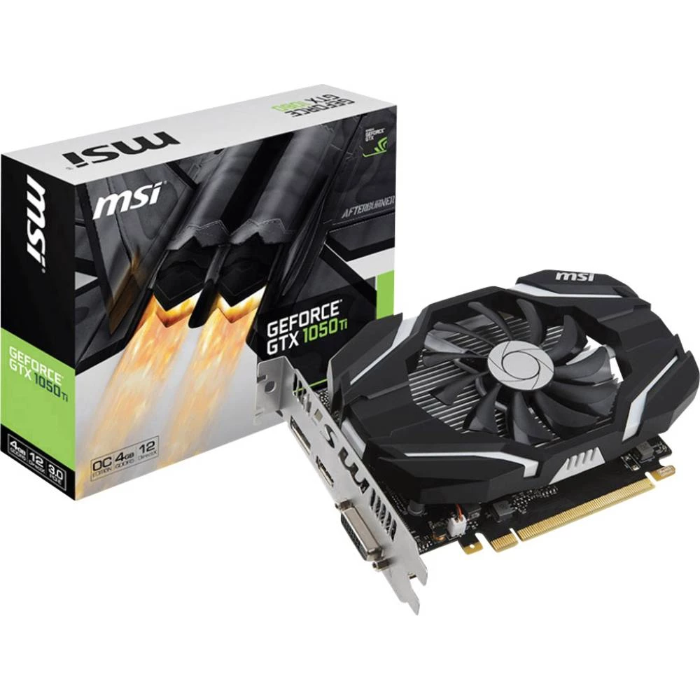 Grafička kartica MSI Nvidia GeForce GTX1050 Ti Overclocked 4 GB GDDR5-RAM PCIe x16 HDMI&trade;, DVI, DisplayPort slika