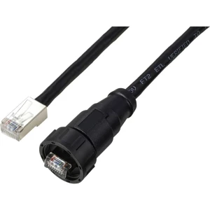 TRU COMPONENTS TC-E13T-MR6-MCA/NCA-0.5PV-S RJ45 kabel s ravnim, IP67 (navoj), CAT6A, 0,5 m TC-13543632 Broj polova 8 crn slika