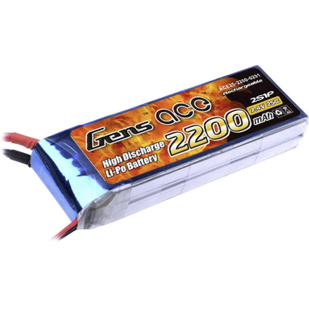LiPo akumulatorski paket za modele 7.4 V 2200 mAh Broj ćelija: 2 25 C Gens ace Softcase Sustav T-konektora slika