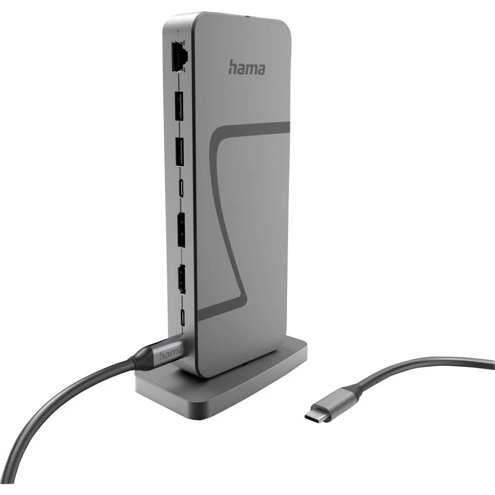 Hama USB-C® priključna stanica Connect2Office Speed USB-C® Power Delivery, podržava 8K@30Hz (1x) / 4K@30Hz (2x) slika