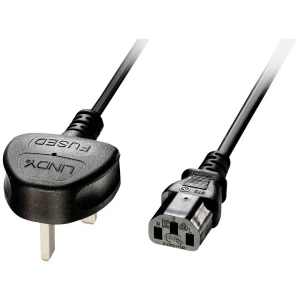 LINDY struja priključni kabel [1x UK utikač - 1x ženski konektor iec c13, 10 a] 3 m crna slika