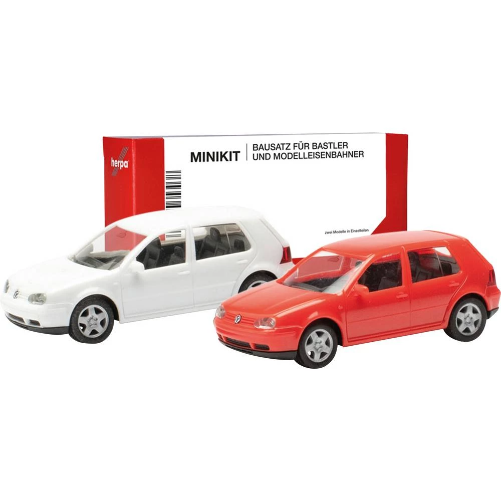 Herpa 013956 h0 model automobila Volkswagen Golf IV s 4 vrata, crveno-bijeli slika