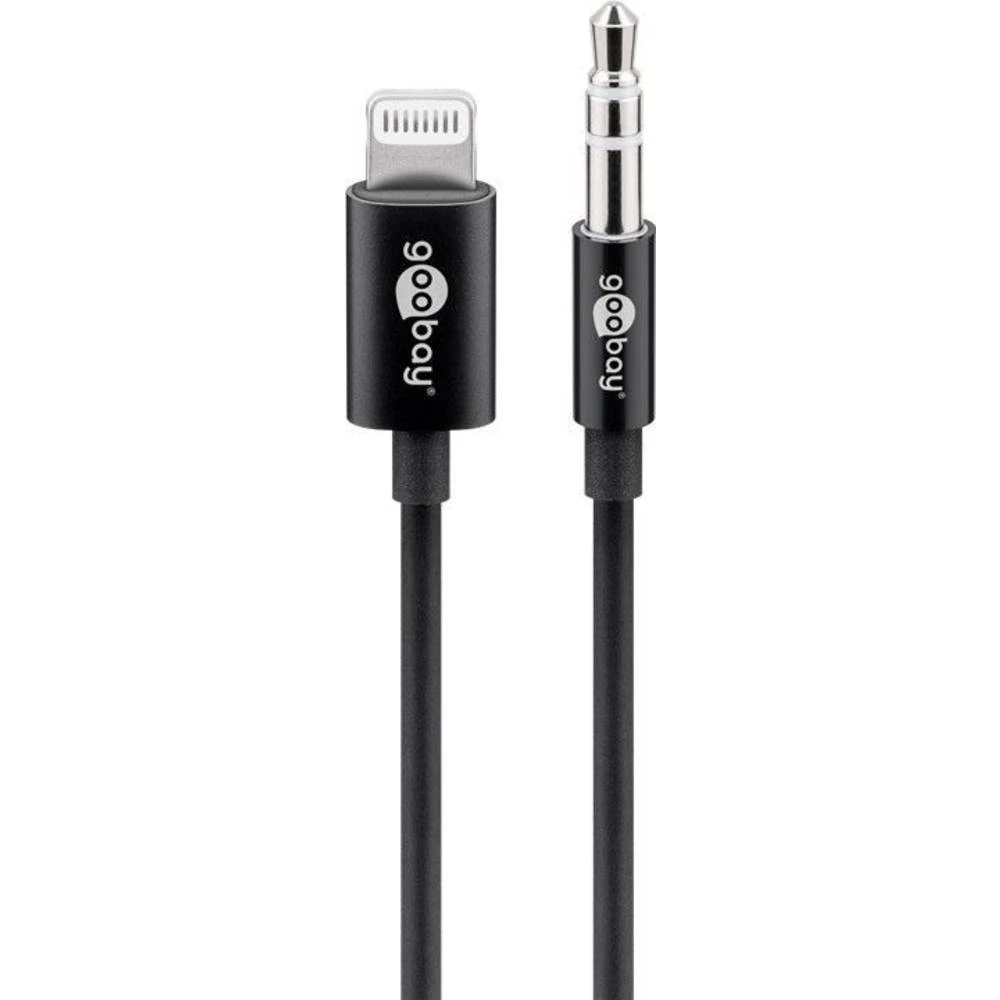 Goobay USB 2.0 Priključni kabel [1x Muški konektor Apple Dock Lightning - 1x Priključna doza za 3,5 mm banana utikač] 1.0 m Crna slika
