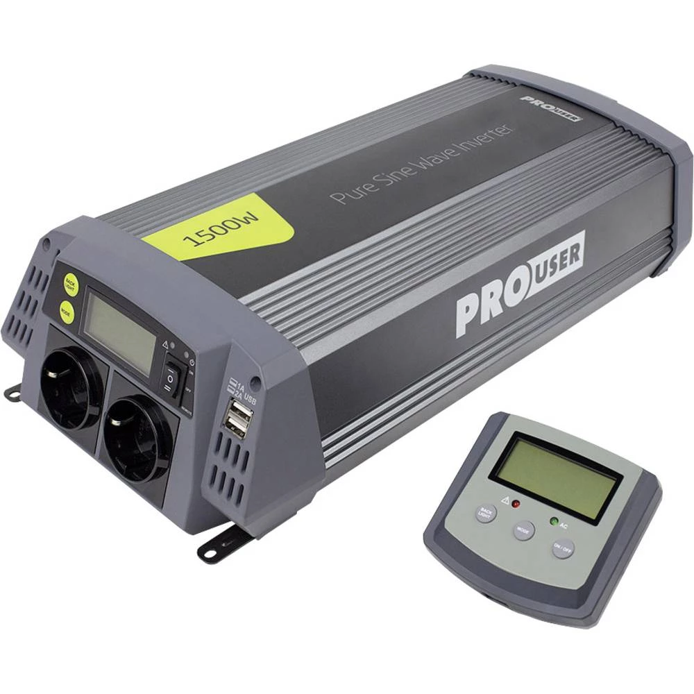 Inverter ProUser Sinus PSI1500 1500 W 12 V/DC Udaljeno upravljanje Vijačne kvačice slika